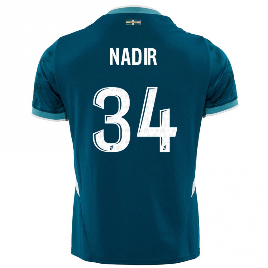 Kids Football Bilal Nadir #34 Turquoise Blue Away Jersey 2024/25 T-Shirt Australia