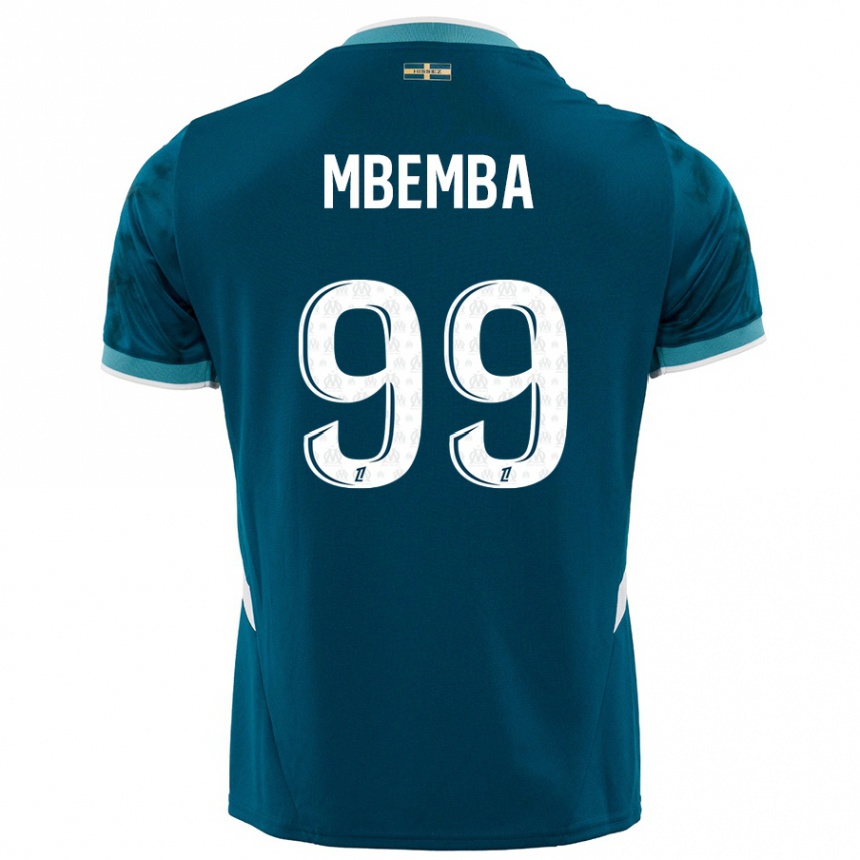 Kids Football Chancel Mbemba #99 Turquoise Blue Away Jersey 2024/25 T-Shirt Australia