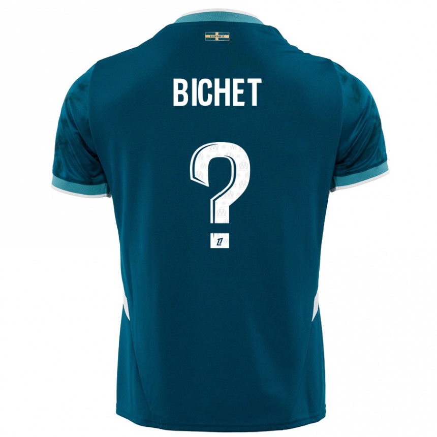 Kids Football Tristan Bichet #0 Turquoise Blue Away Jersey 2024/25 T-Shirt Australia