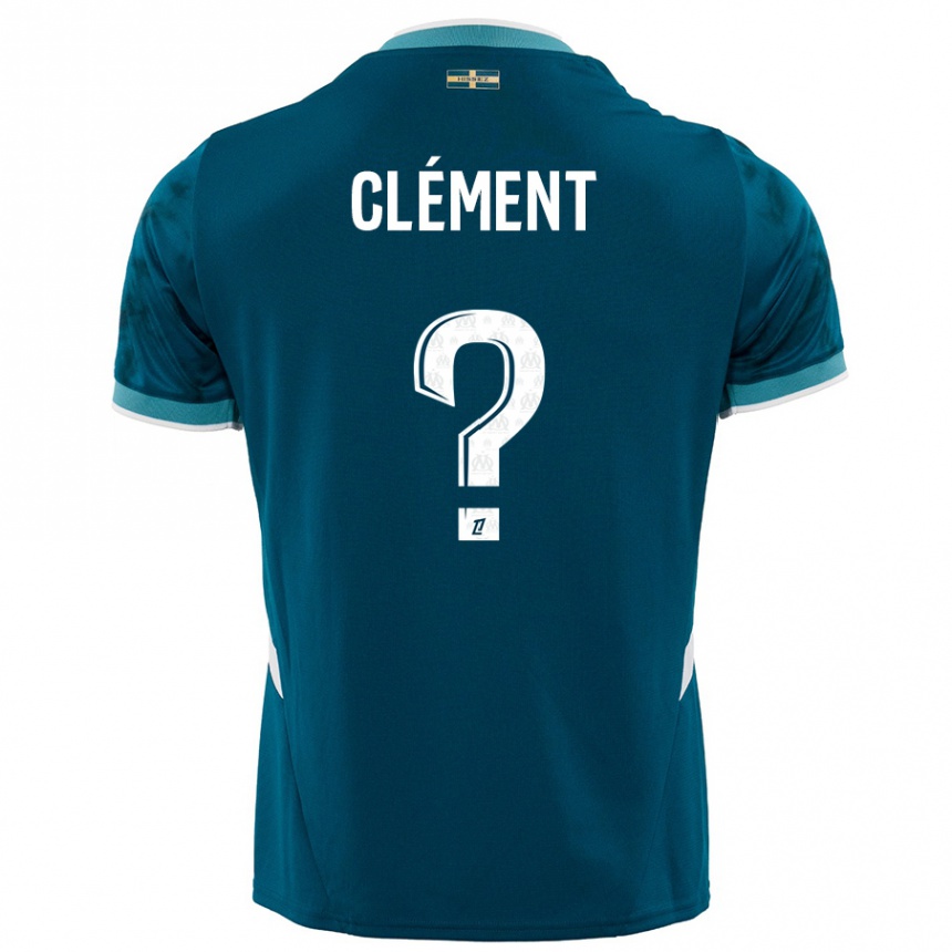 Kids Football Mathis Clément #0 Turquoise Blue Away Jersey 2024/25 T-Shirt Australia