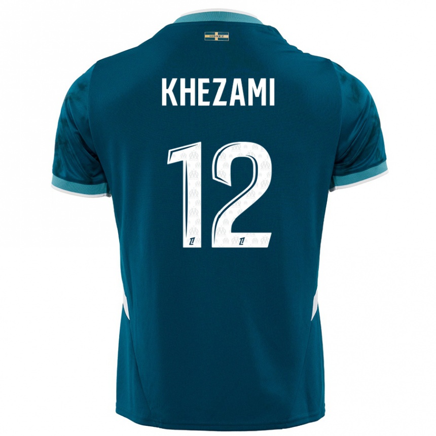 Kids Football Roselène Khezami #12 Turquoise Blue Away Jersey 2024/25 T-Shirt Australia