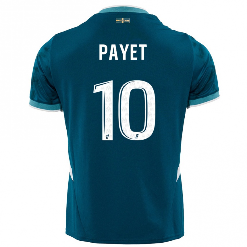 Kids Football Dimitri Payet #10 Turquoise Blue Away Jersey 2024/25 T-Shirt Australia