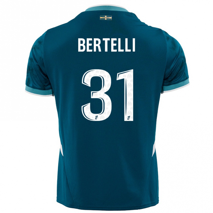 Kids Football Ugo Bertelli #31 Turquoise Blue Away Jersey 2024/25 T-Shirt Australia