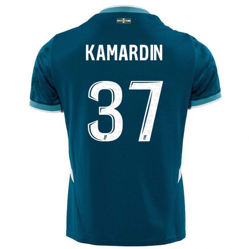 Kids Football Aaron Kamardin #37 Turquoise Blue Away Jersey 2024/25 T-Shirt Australia