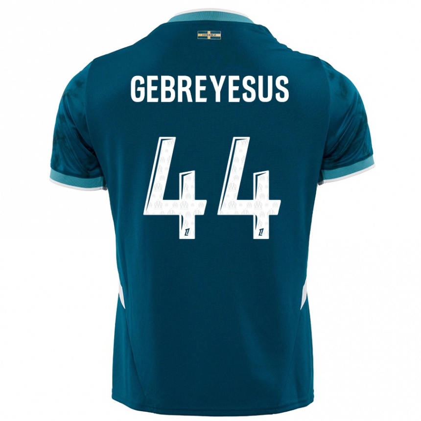 Kids Football Esey Gebreyesus #44 Turquoise Blue Away Jersey 2024/25 T-Shirt Australia