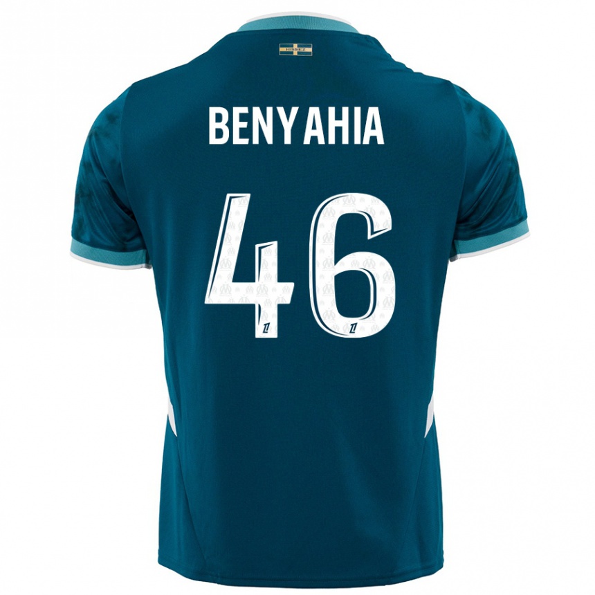 Kids Football Aylan Benyahia-Tani #46 Turquoise Blue Away Jersey 2024/25 T-Shirt Australia