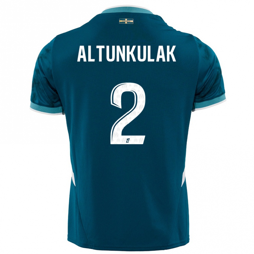 Kids Football Selen Altunkulak #2 Turquoise Blue Away Jersey 2024/25 T-Shirt Australia