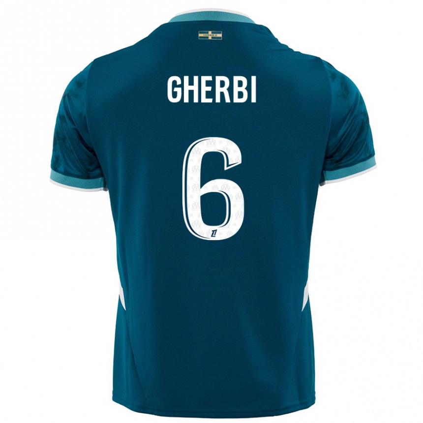 Kids Football Candice Gherbi #6 Turquoise Blue Away Jersey 2024/25 T-Shirt Australia