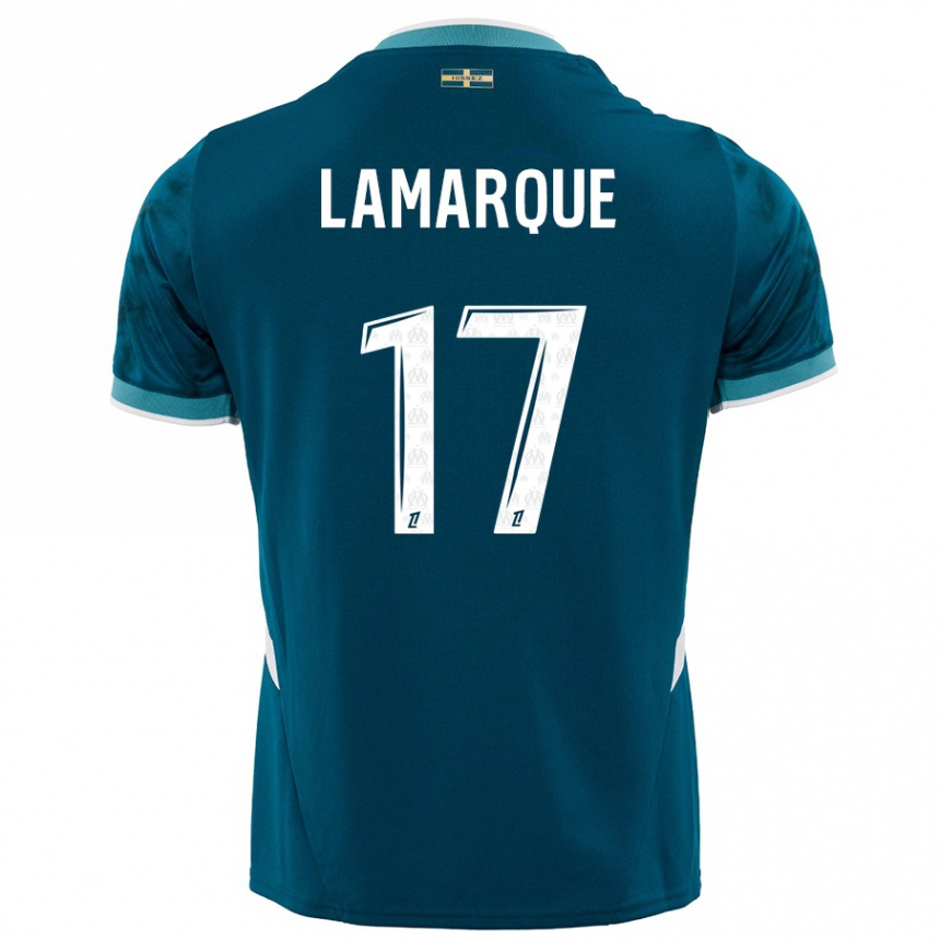 Kids Football Alais Lamarque #17 Turquoise Blue Away Jersey 2024/25 T-Shirt Australia