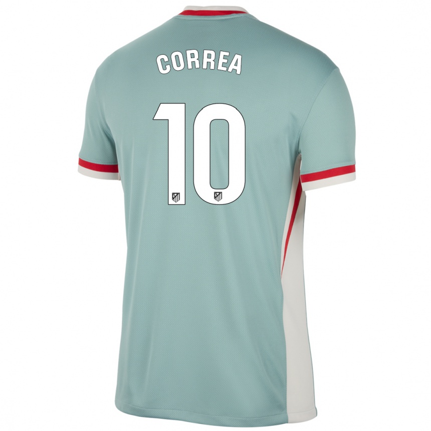 Kids Football Angel Correa #10 Light Beige Blue Away Jersey 2024/25 T-Shirt Australia