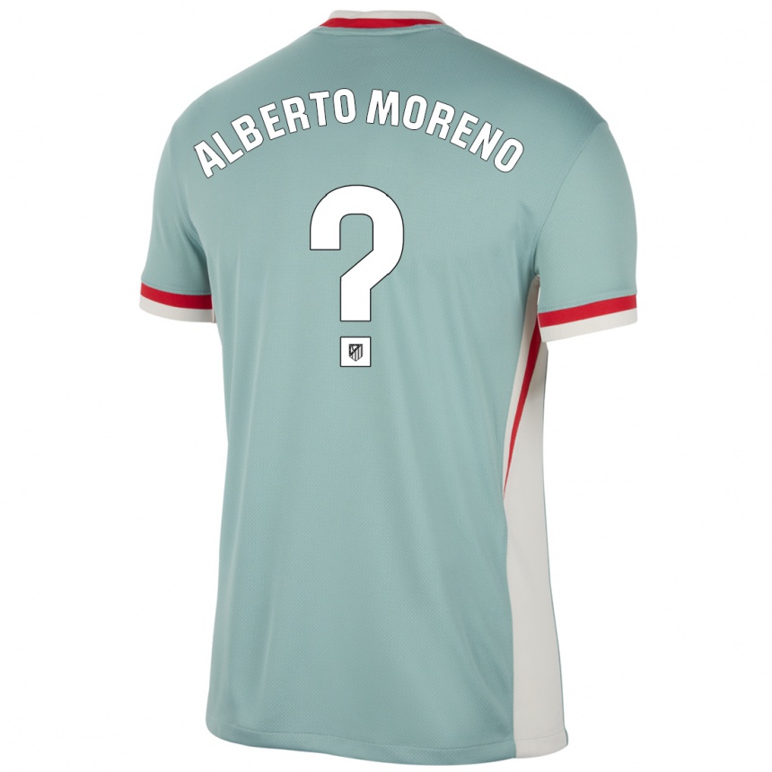 Kids Football Alberto Moreno #0 Light Beige Blue Away Jersey 2024/25 T-Shirt Australia