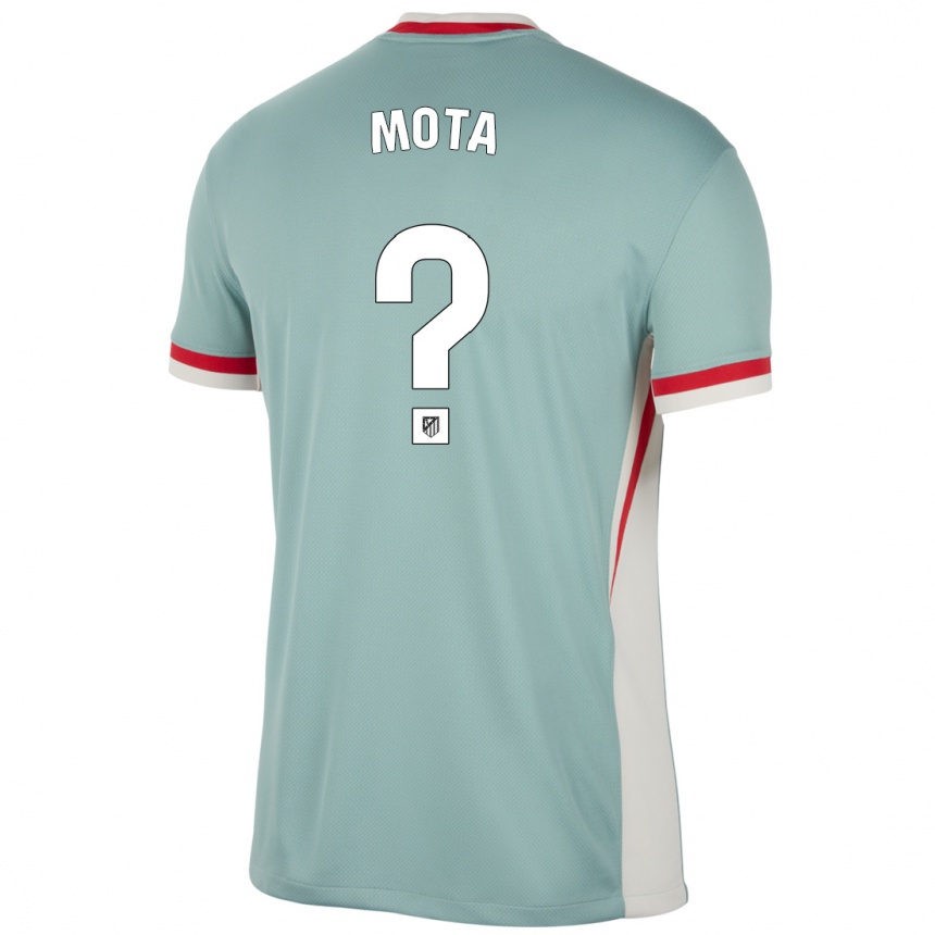 Kids Football Koke Mota #0 Light Beige Blue Away Jersey 2024/25 T-Shirt Australia