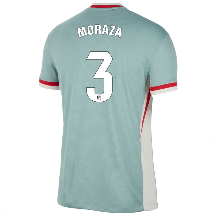 Kids Football Ainhoa Moraza #3 Light Beige Blue Away Jersey 2024/25 T-Shirt Australia