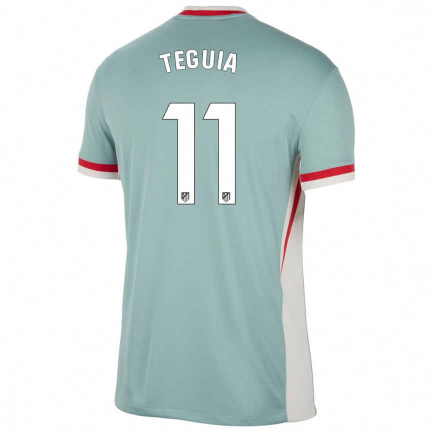 Kids Football Cedric Teguia #11 Light Beige Blue Away Jersey 2024/25 T-Shirt Australia