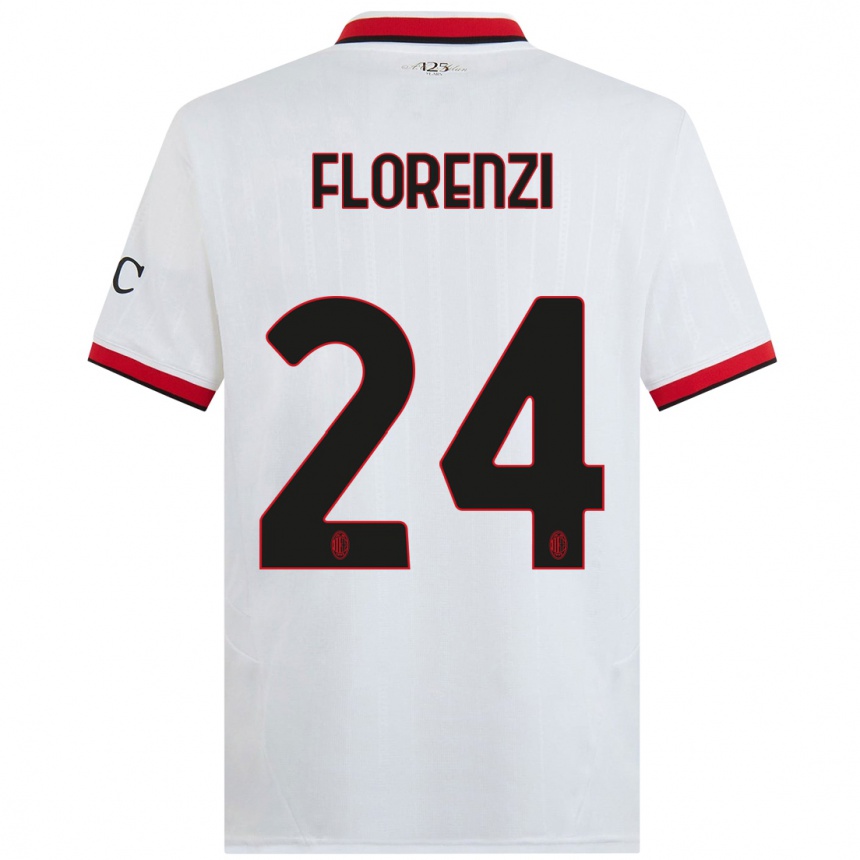 Kids Football Alessandro Florenzi #24 White Black Red Away Jersey 2024/25 T-Shirt Australia