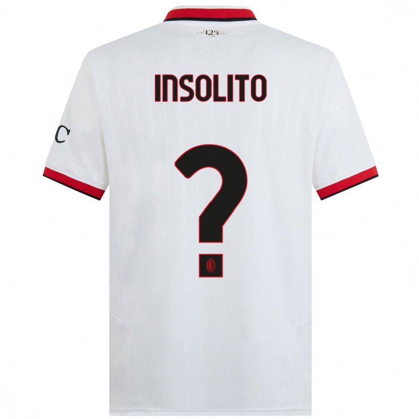 Kids Football Lorenzo Insolito #0 White Black Red Away Jersey 2024/25 T-Shirt Australia