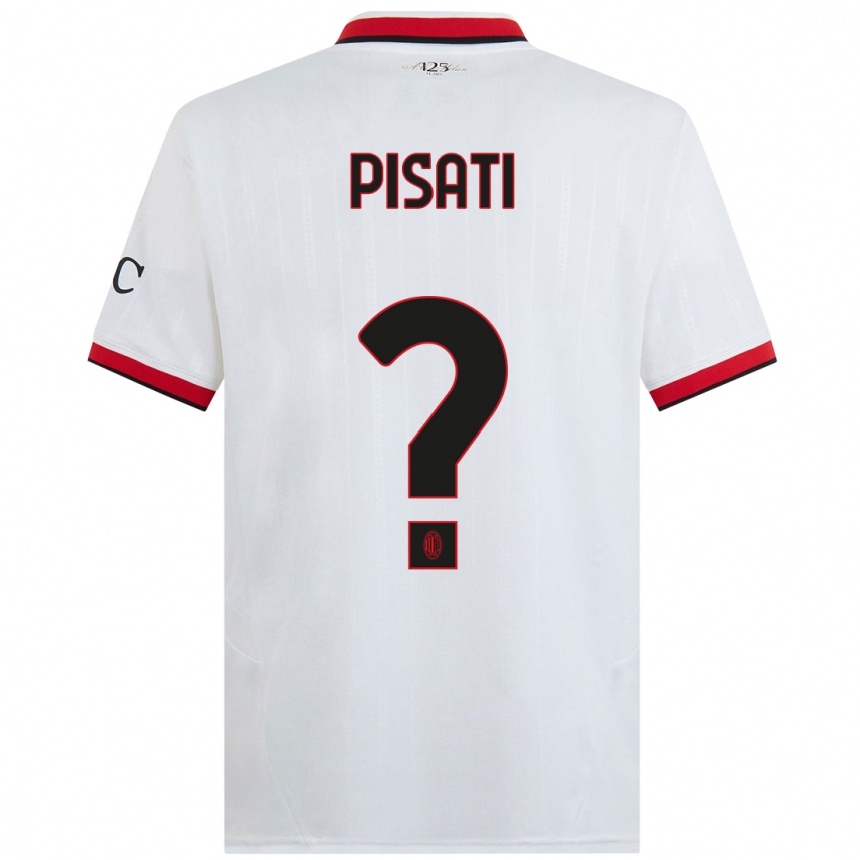 Kids Football Samuele Pisati #0 White Black Red Away Jersey 2024/25 T-Shirt Australia