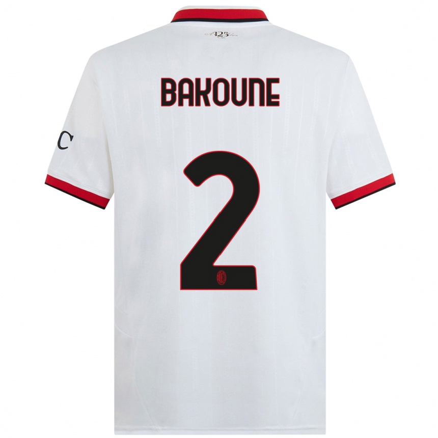 Kids Football Adam Bakoune #2 White Black Red Away Jersey 2024/25 T-Shirt Australia