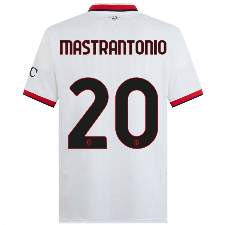 Kids Football Davide Mastrantonio #20 White Black Red Away Jersey 2024/25 T-Shirt Australia