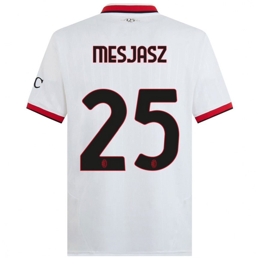 Kids Football Malgorzata Mesjasz #25 White Black Red Away Jersey 2024/25 T-Shirt Australia