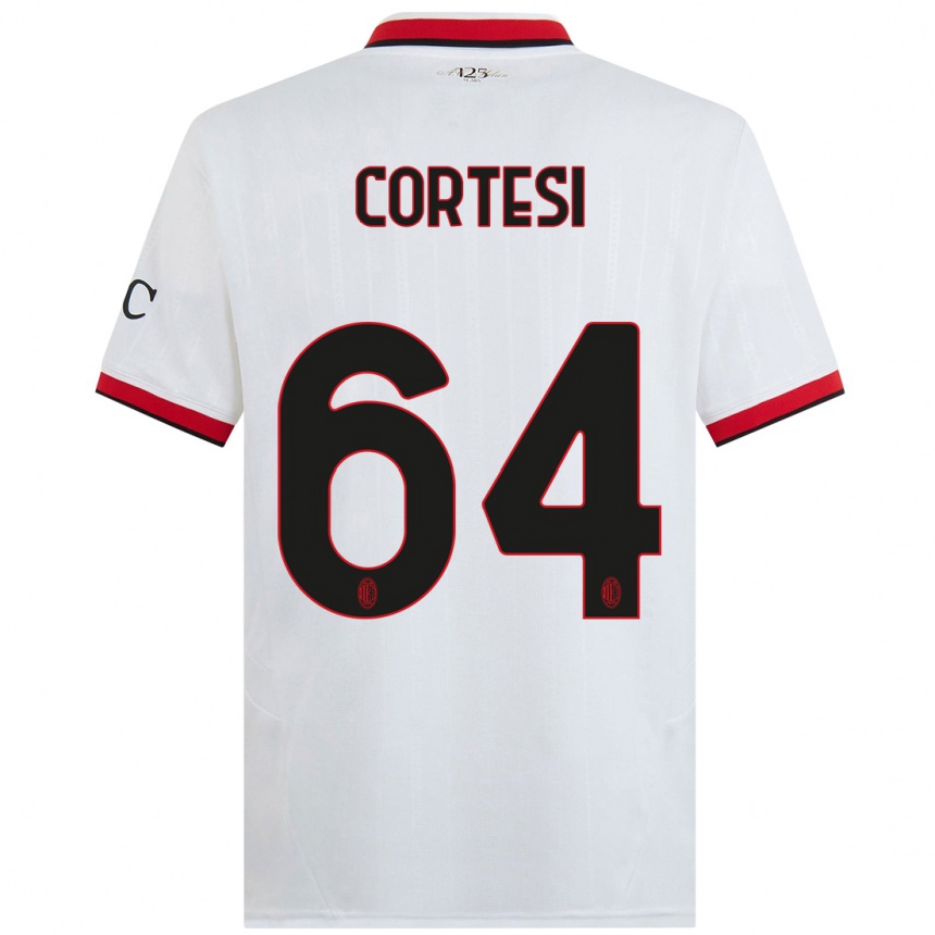 Kids Football Selena Cortesi #64 White Black Red Away Jersey 2024/25 T-Shirt Australia