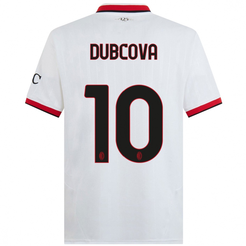 Kids Football Kamila Dubcova #10 White Black Red Away Jersey 2024/25 T-Shirt Australia