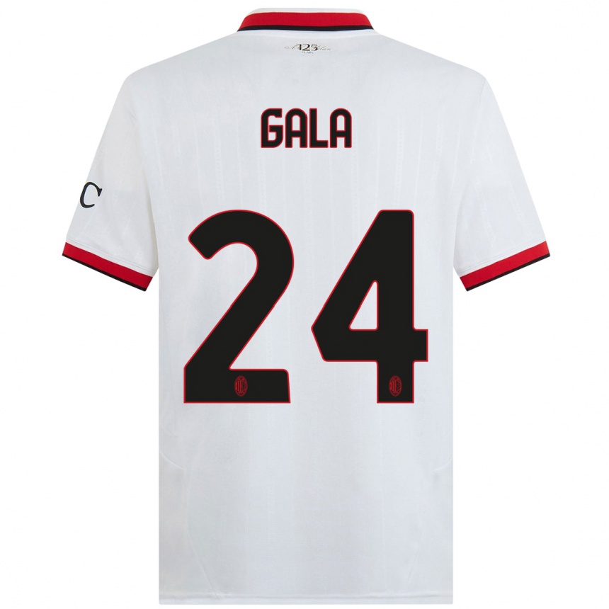 Kids Football Antonio Gala #24 White Black Red Away Jersey 2024/25 T-Shirt Australia