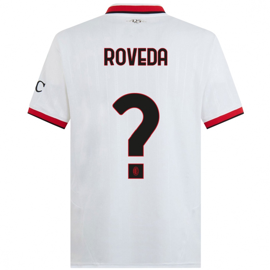 Kids Football Samuele Roveda #0 White Black Red Away Jersey 2024/25 T-Shirt Australia