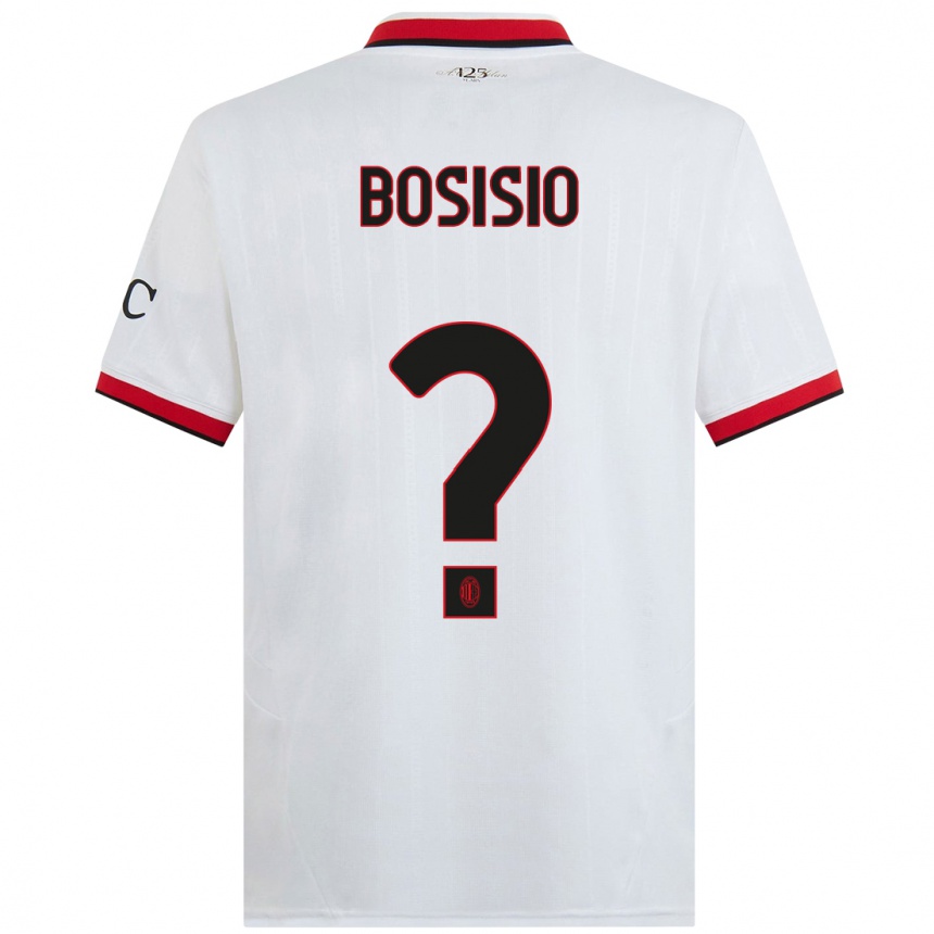 Kids Football Josue Bosisio #0 White Black Red Away Jersey 2024/25 T-Shirt Australia