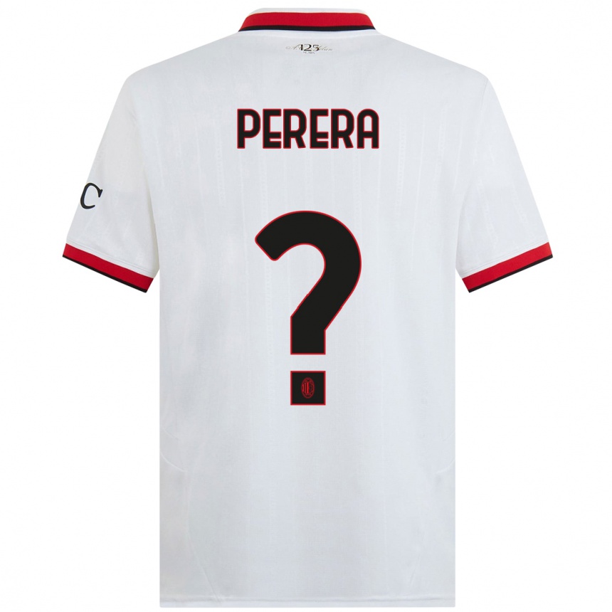 Kids Football Nirash Raffaello Perera #0 White Black Red Away Jersey 2024/25 T-Shirt Australia