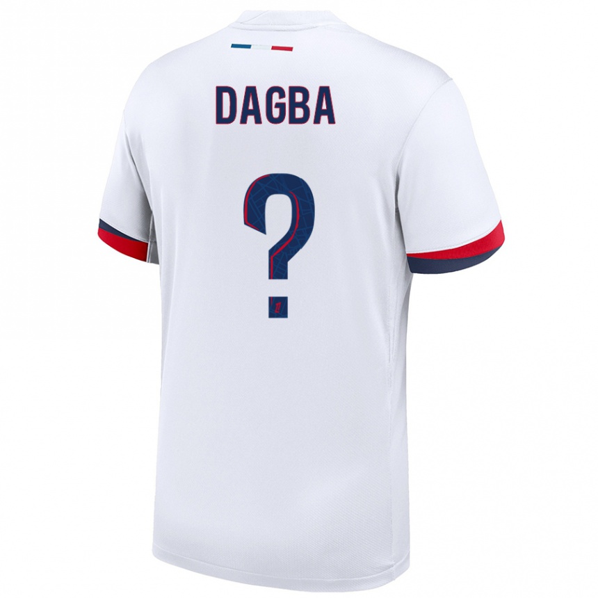 Kids Football Colin Dagba #0 White Blue Red Away Jersey 2024/25 T-Shirt Australia