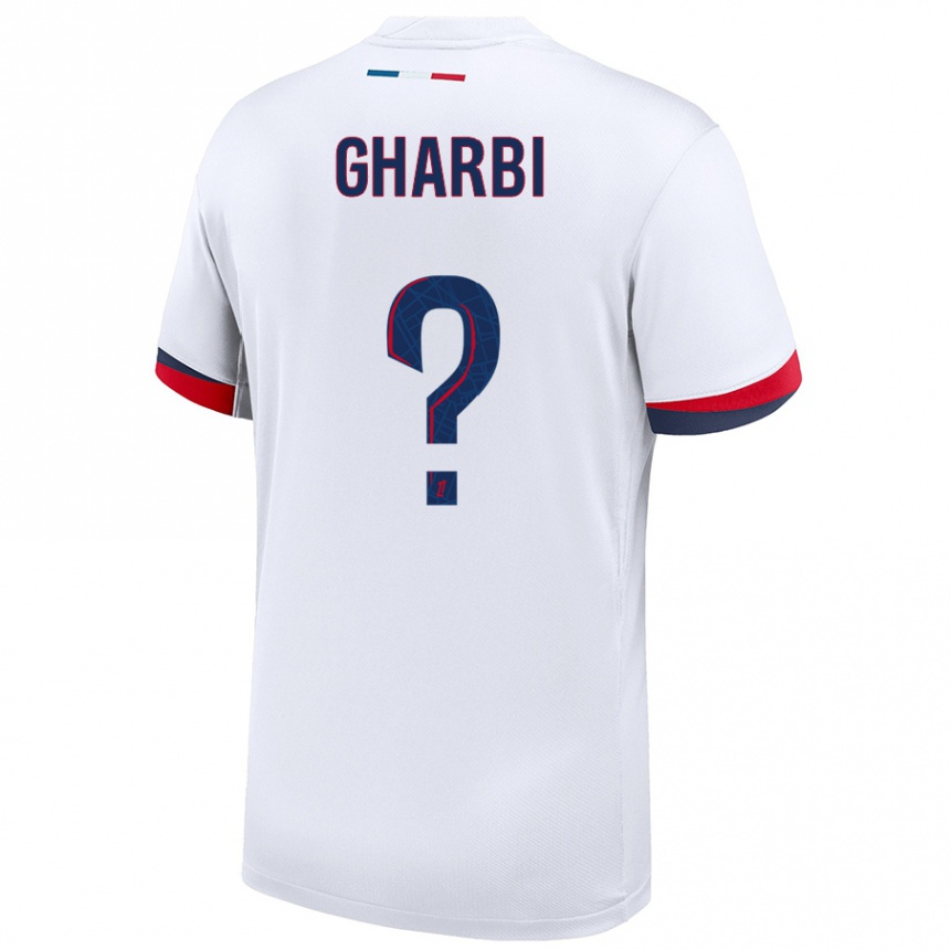 Kids Football Ismael Gharbi #0 White Blue Red Away Jersey 2024/25 T-Shirt Australia