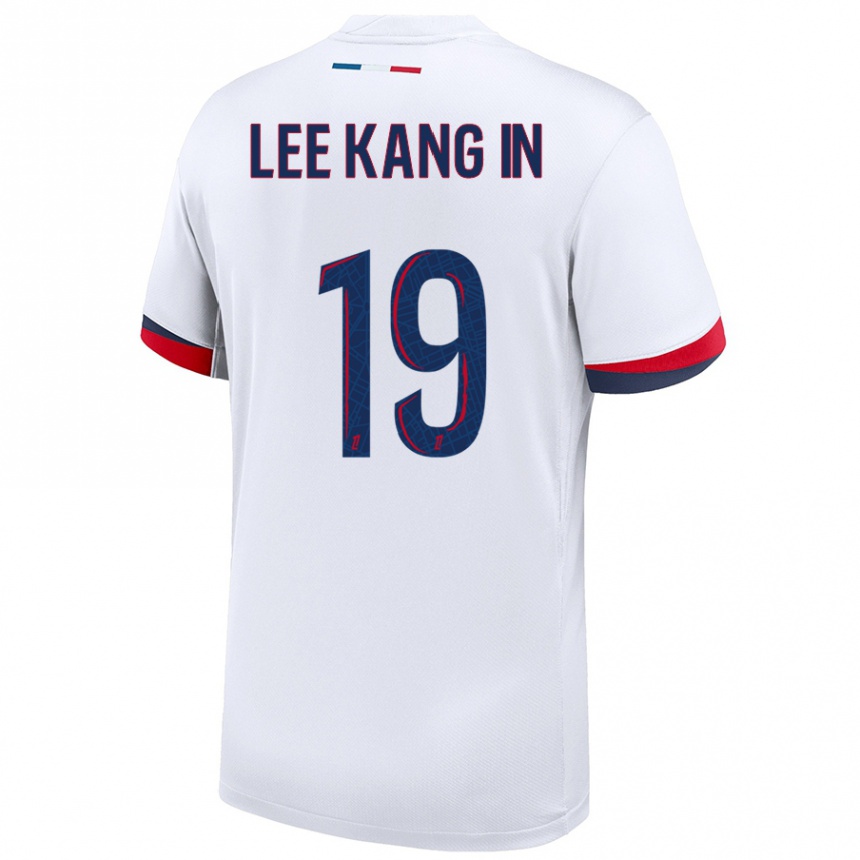 Kids Football Kang-In Lee #19 White Blue Red Away Jersey 2024/25 T-Shirt Australia