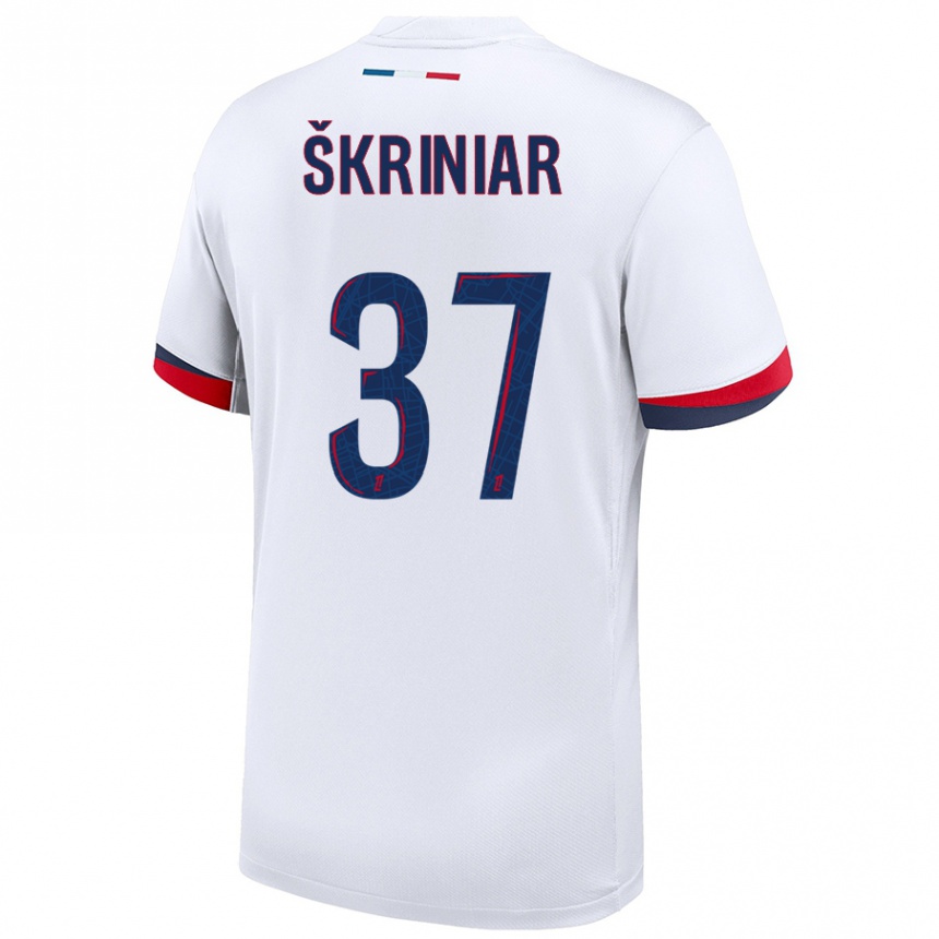 Kids Football Milan Skriniar #37 White Blue Red Away Jersey 2024/25 T-Shirt Australia