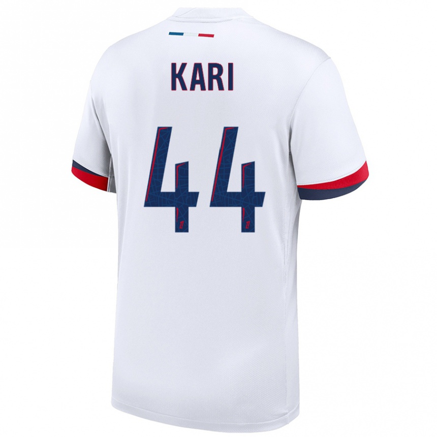 Kids Football Ayman Kari #44 White Blue Red Away Jersey 2024/25 T-Shirt Australia