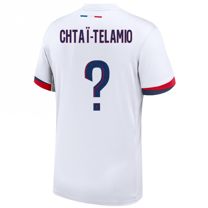 Kids Football Zayon Chtaï-Telamio #0 White Blue Red Away Jersey 2024/25 T-Shirt Australia