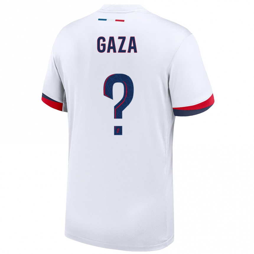 Kids Football Johnny Gaza #0 White Blue Red Away Jersey 2024/25 T-Shirt Australia