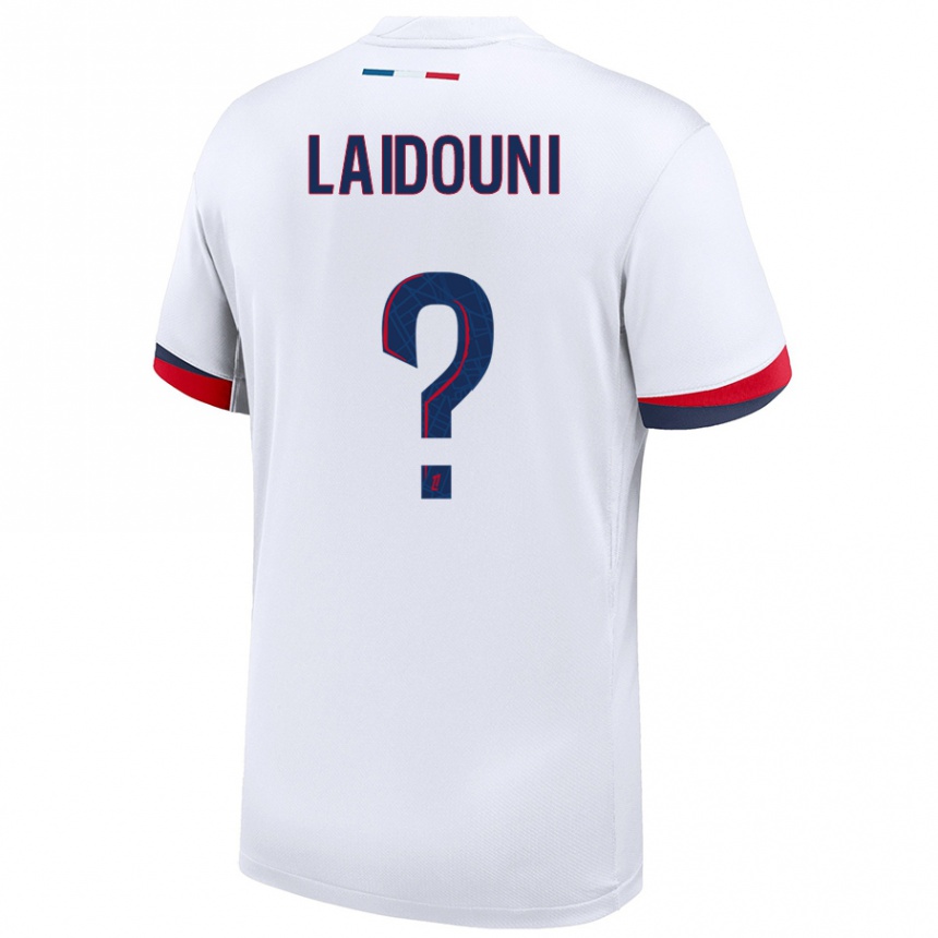 Kids Football Adam Laidouni #0 White Blue Red Away Jersey 2024/25 T-Shirt Australia