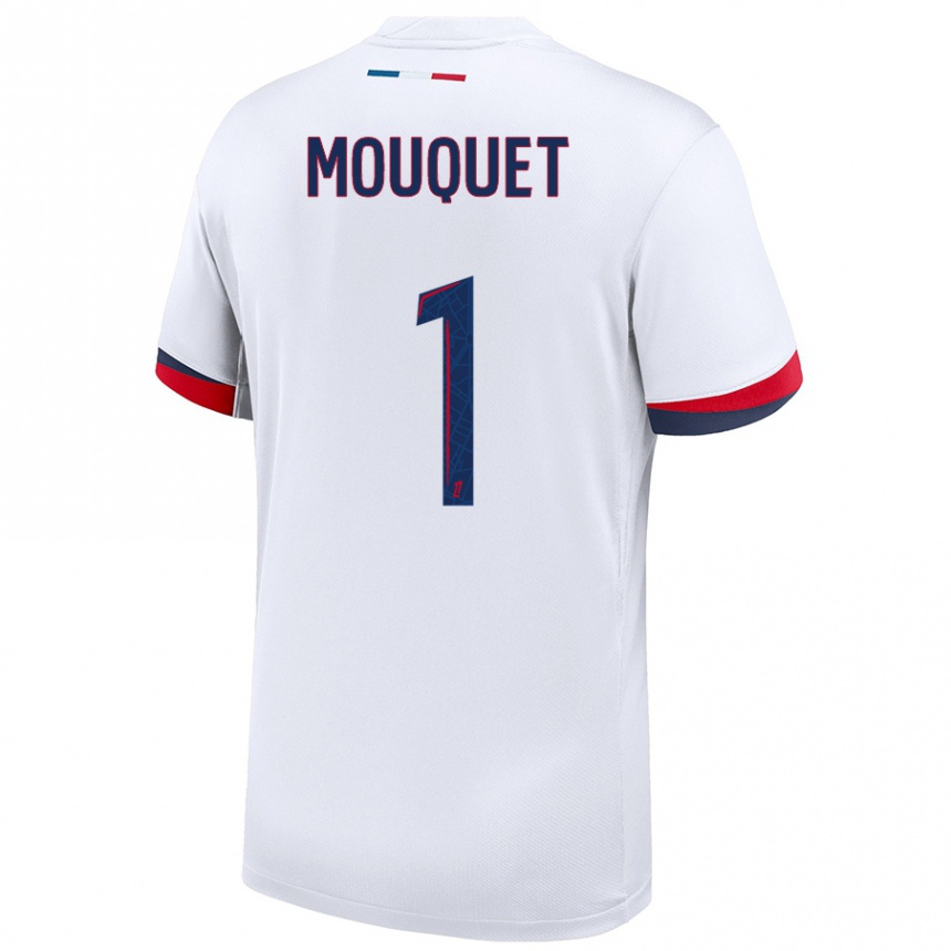 Kids Football Louis Mouquet #1 White Blue Red Away Jersey 2024/25 T-Shirt Australia