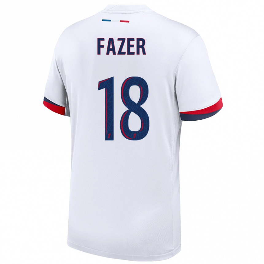 Kids Football Laurina Fazer #18 White Blue Red Away Jersey 2024/25 T-Shirt Australia