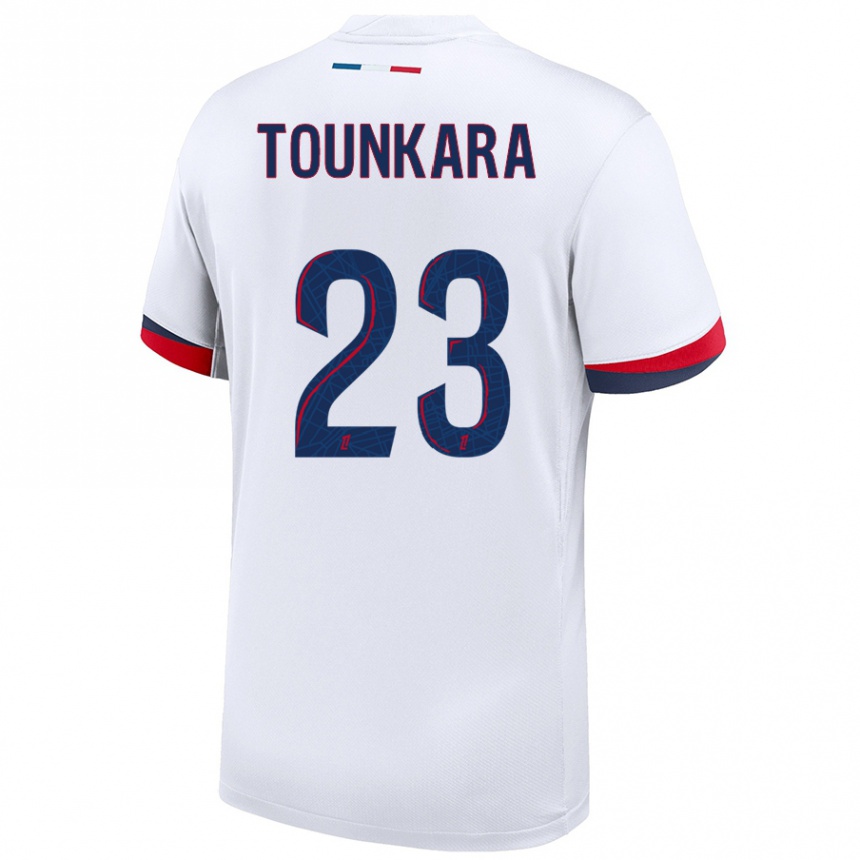 Kids Football Aïssatou Tounkara #23 White Blue Red Away Jersey 2024/25 T-Shirt Australia