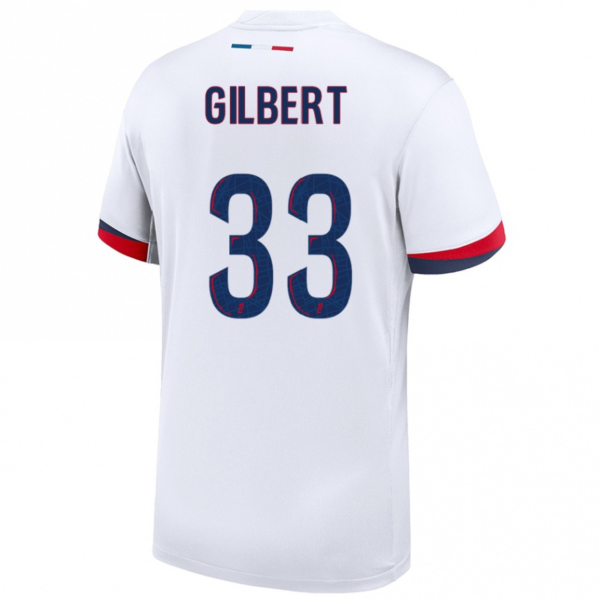 Kids Football Tara Elimbi Gilbert #33 White Blue Red Away Jersey 2024/25 T-Shirt Australia