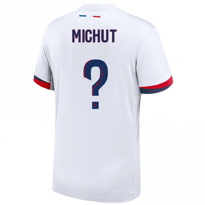 Kids Football Etienne Michut #0 White Blue Red Away Jersey 2024/25 T-Shirt Australia