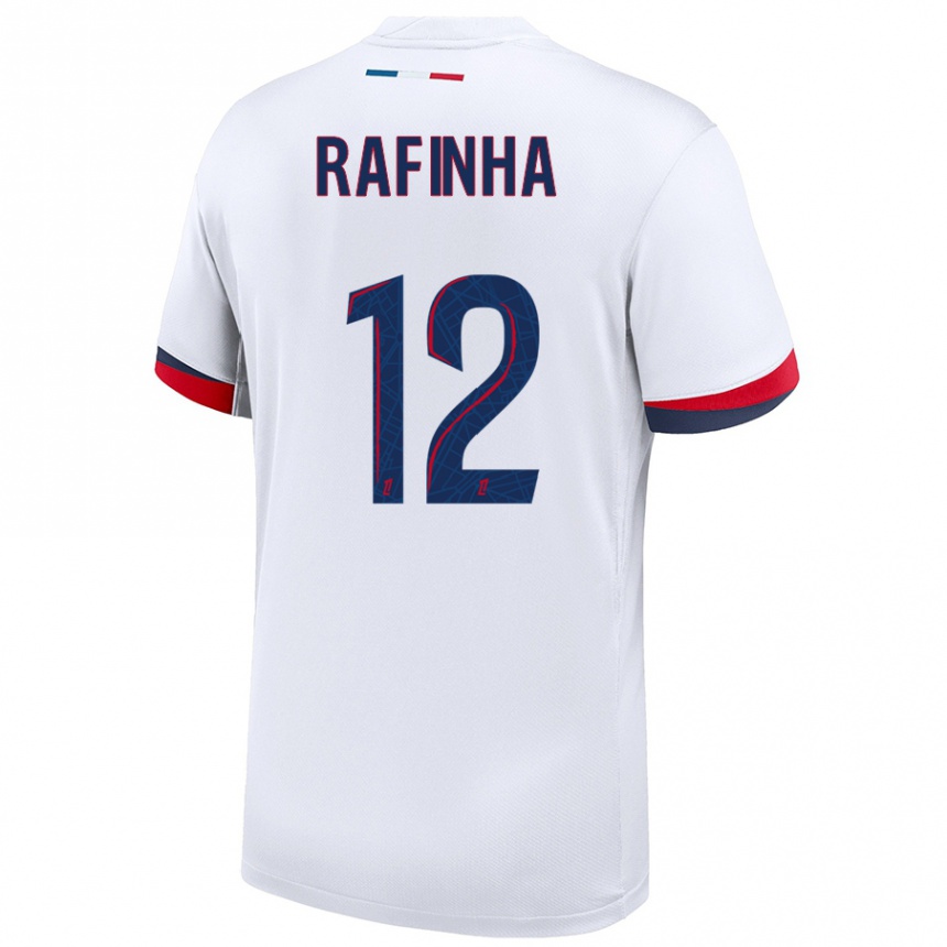 Kids Football Rafinha #12 White Blue Red Away Jersey 2024/25 T-Shirt Australia