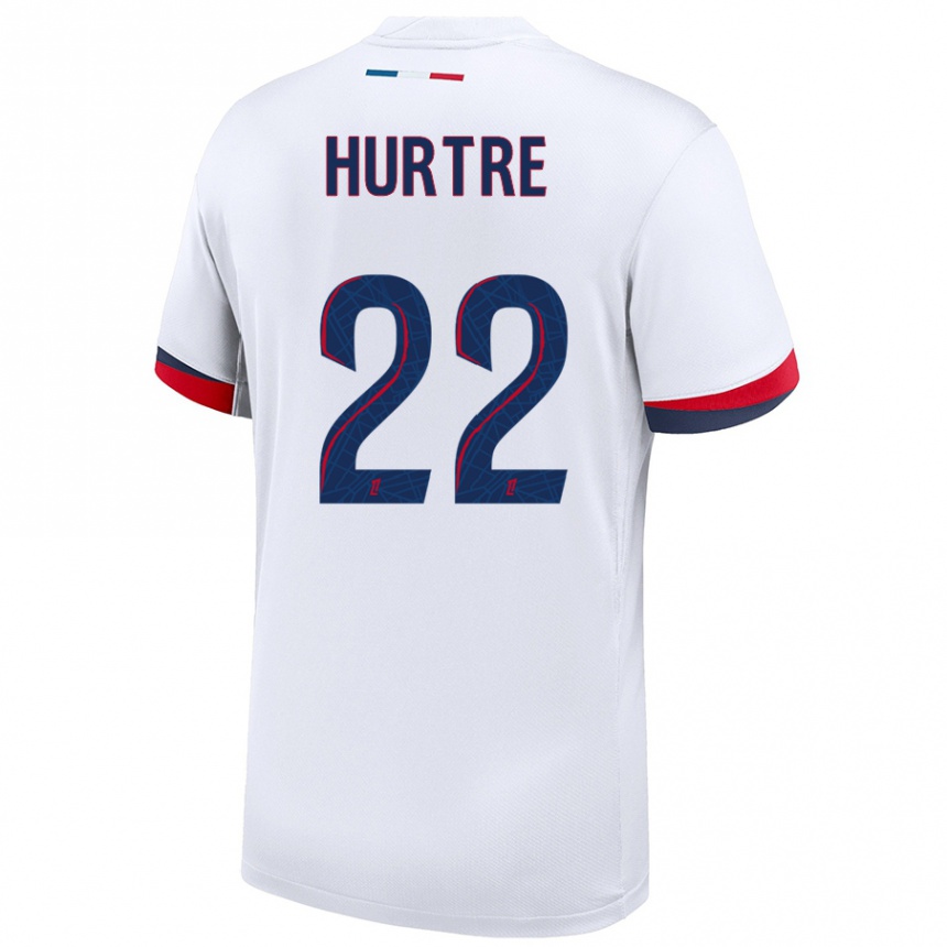 Kids Football Oceane Hurtre #22 White Blue Red Away Jersey 2024/25 T-Shirt Australia