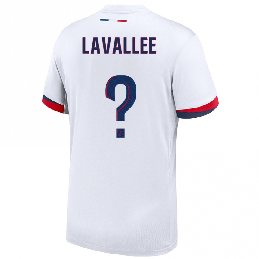 Kids Football Lucas Lavallee #0 White Blue Red Away Jersey 2024/25 T-Shirt Australia