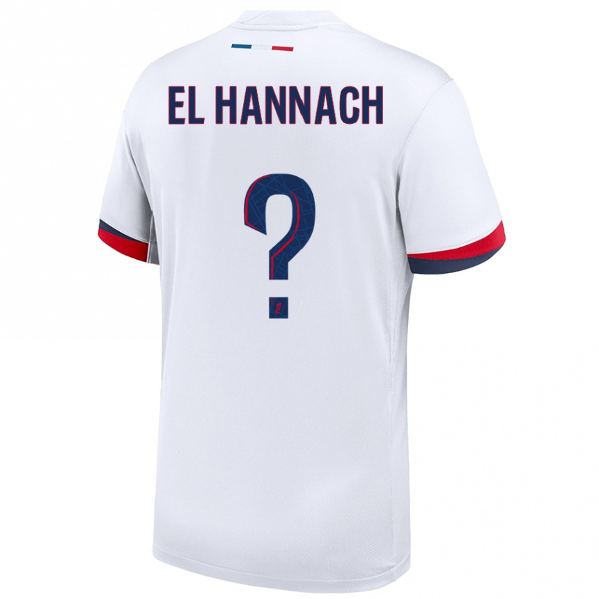 Kids Football Younes El Hannach #0 White Blue Red Away Jersey 2024/25 T-Shirt Australia