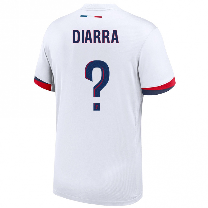 Kids Football Ibrahim Diarra #0 White Blue Red Away Jersey 2024/25 T-Shirt Australia