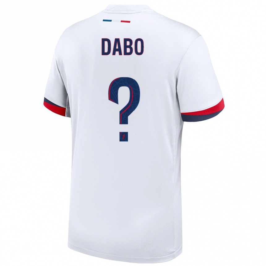 Kids Football Mariama Dabo #0 White Blue Red Away Jersey 2024/25 T-Shirt Australia