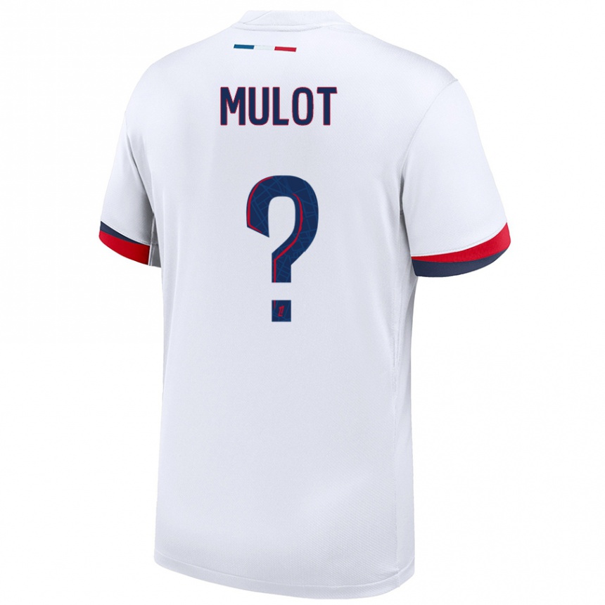 Kids Football Marie Mulot #0 White Blue Red Away Jersey 2024/25 T-Shirt Australia